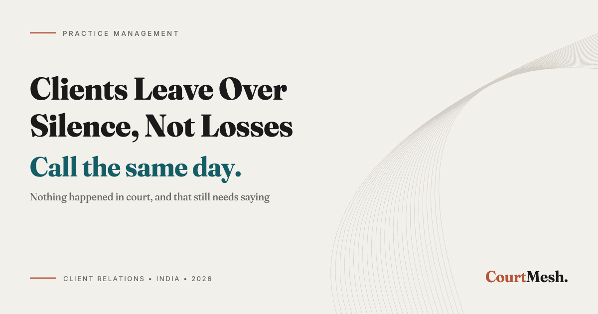 Cover card headed Clients Leave Over Silence, Not Losses, with the line: call the same day