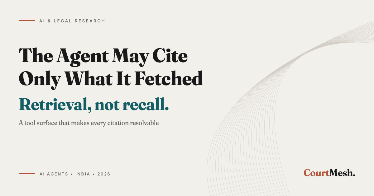 Cover card headed The Agent May Cite Only What It Fetched, with the line: retrieval, not recall