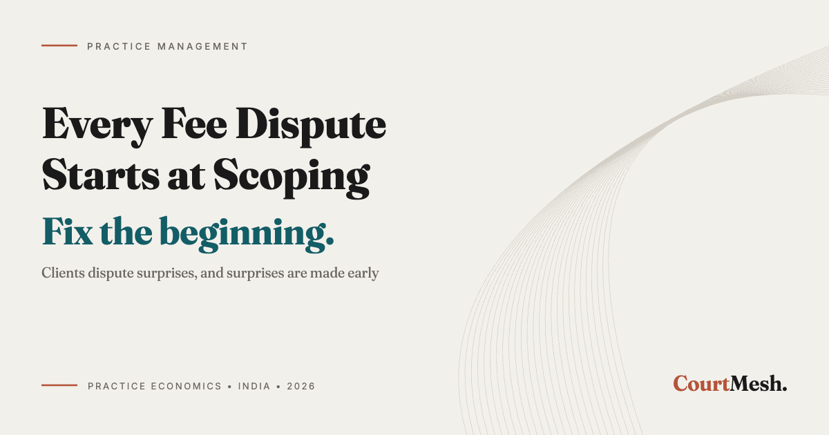 Cover card headed Every Fee Dispute Starts at Scoping, with the line: fix the beginning