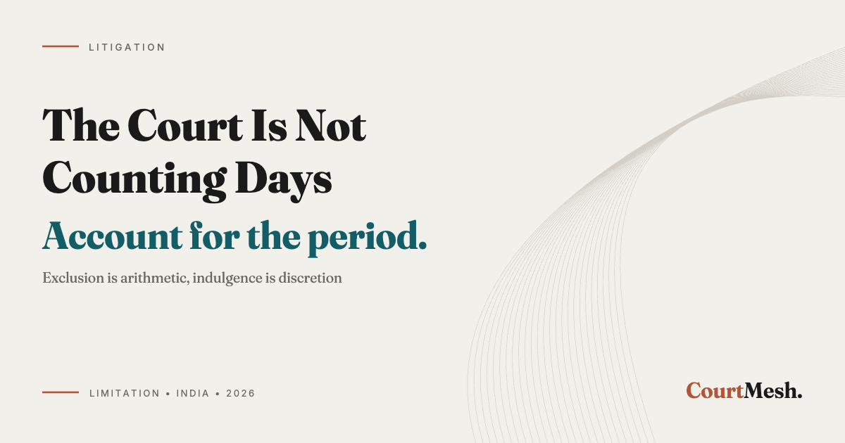 Cover card headed The Court Is Not Counting Days, with the line: account for the period