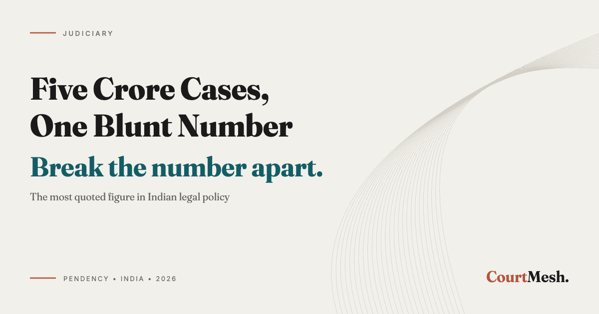 Cover card headed Five Crore Cases, One Blunt Number, with the line: break the number apart