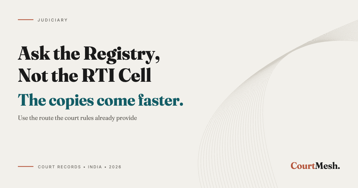 Cover card headed Ask the Registry, Not the RTI Cell, with the line: the copies come faster