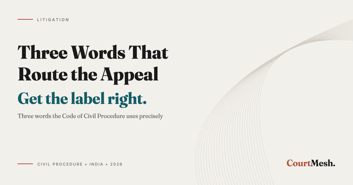 Cover card headed Three Words That Route the Appeal, with the line: get the label right