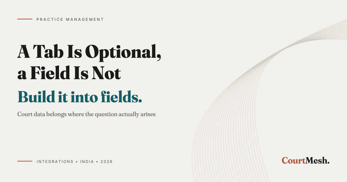 Cover card headed A Tab Is Optional, a Field Is Not, with the line: build it into fields