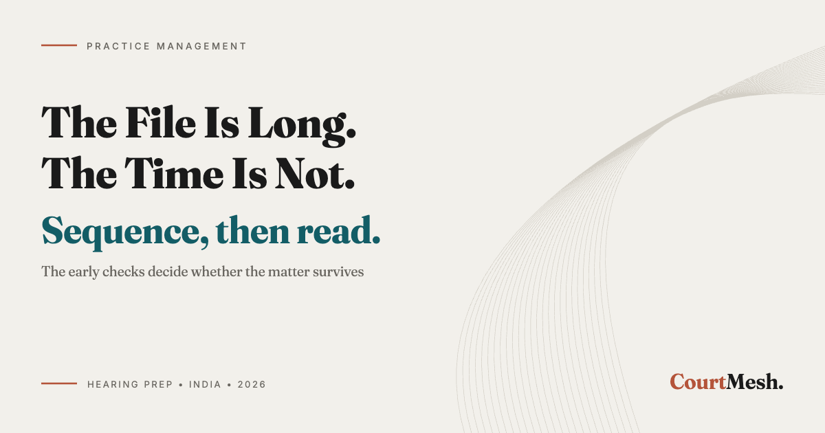 Cover card headed The File Is Long. The Time Is Not, with the line: sequence, then read