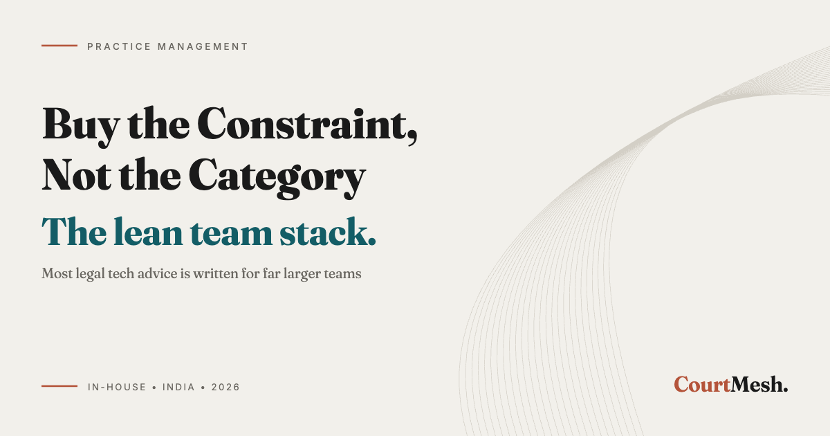 Cover card headed Buy the Constraint, Not the Category, with the line: the lean team stack