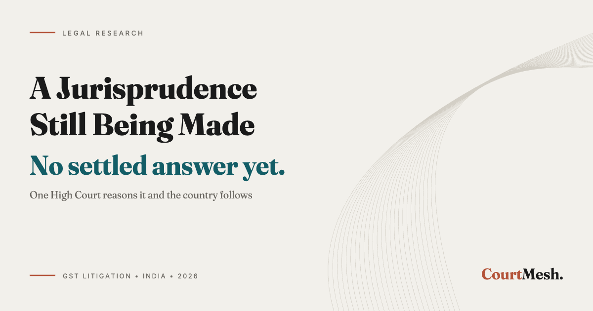 Cover card headed A Jurisprudence Still Being Made, with the line: no settled answer yet