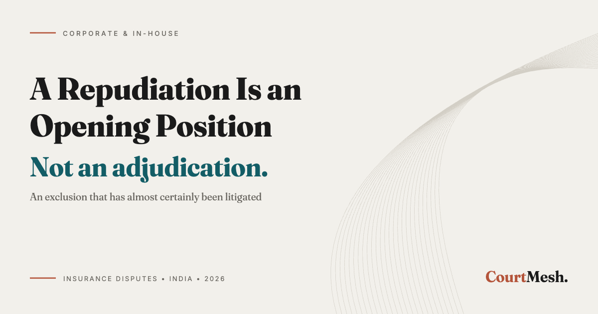 Cover card headed A Repudiation Is an Opening Position, with the line: not an adjudication