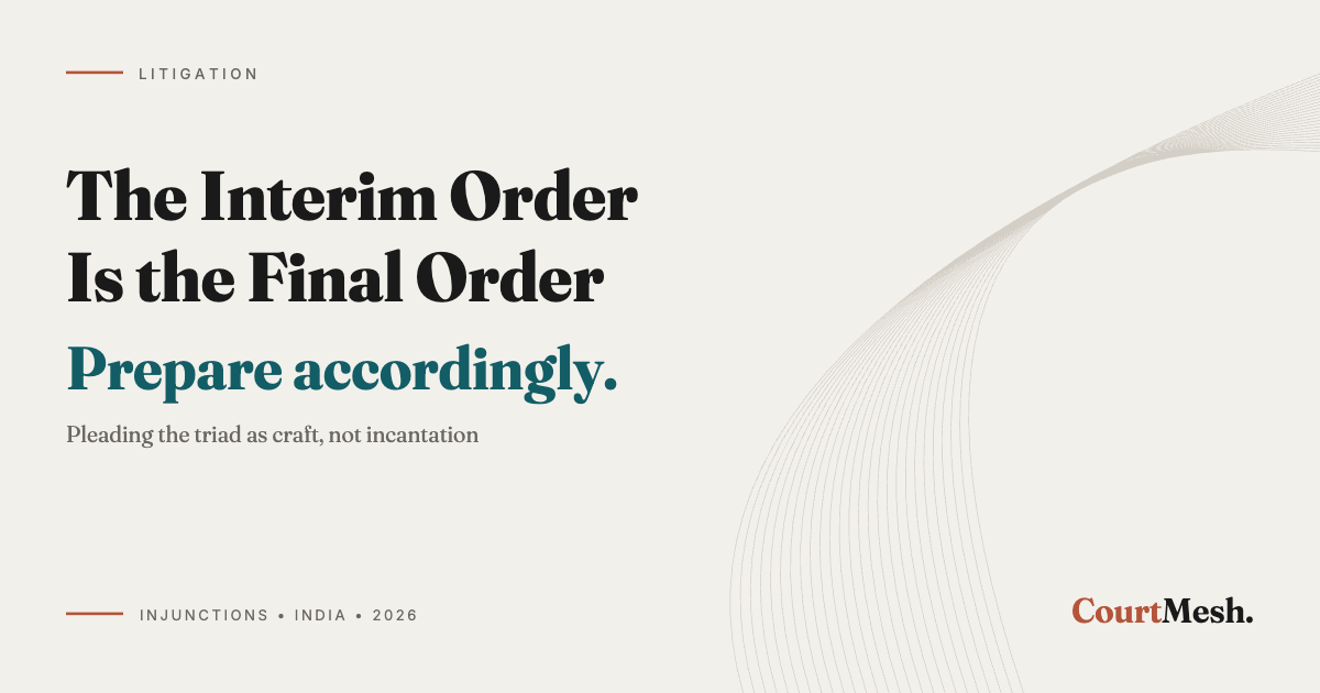 Cover card headed The Interim Order Is the Final Order, with the line: prepare accordingly