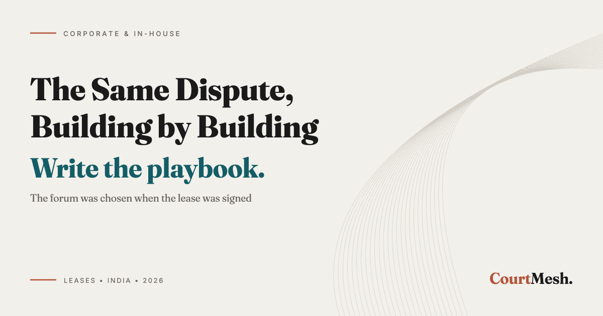 Cover card headed The Same Dispute, Building by Building, with the line: write the playbook