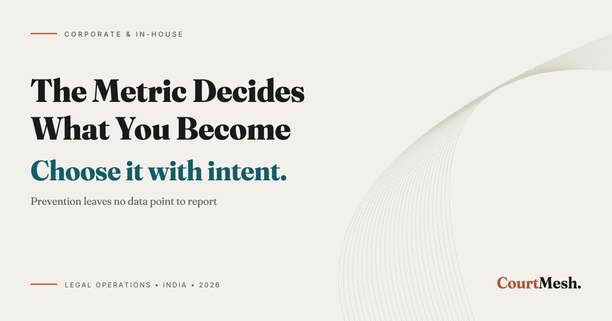 Cover card headed The Metric Decides What You Become, with the line: choose it with intent