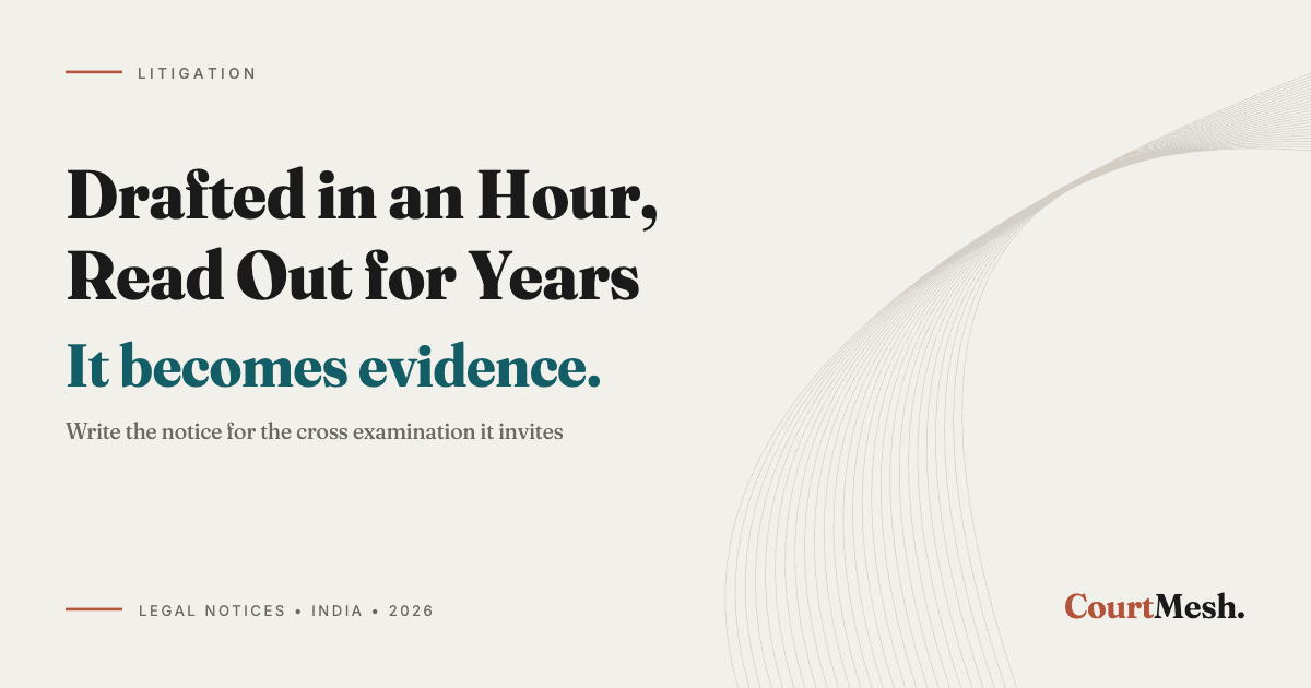 Cover card headed Drafted in an Hour, Read Out for Years, with the line: it becomes evidence