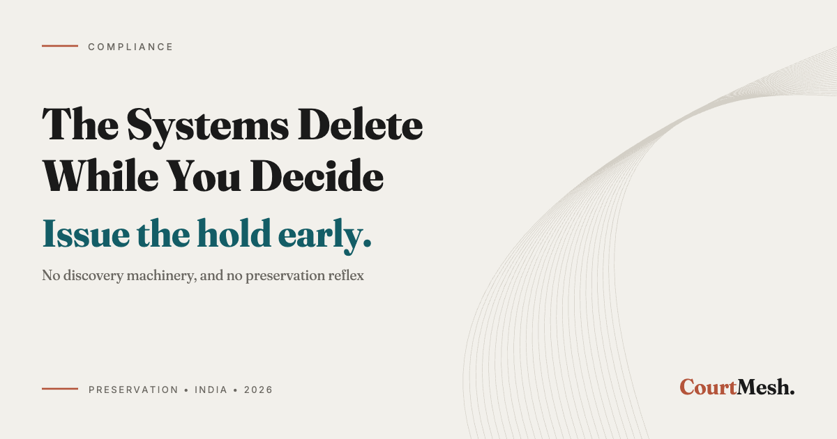 Cover card headed The Systems Delete While You Decide, with the line: issue the hold early