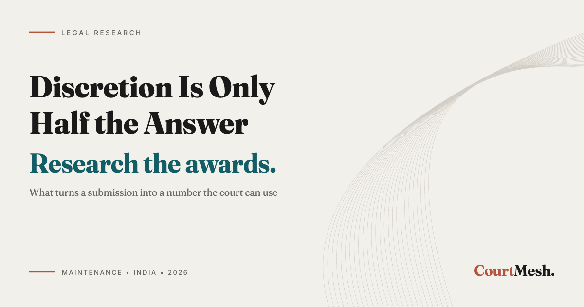 Cover card headed Discretion Is Only Half the Answer, with the line: research the awards