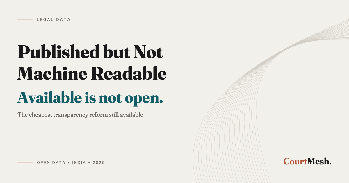 Cover card headed Published but Not Machine Readable, with the line: available is not open