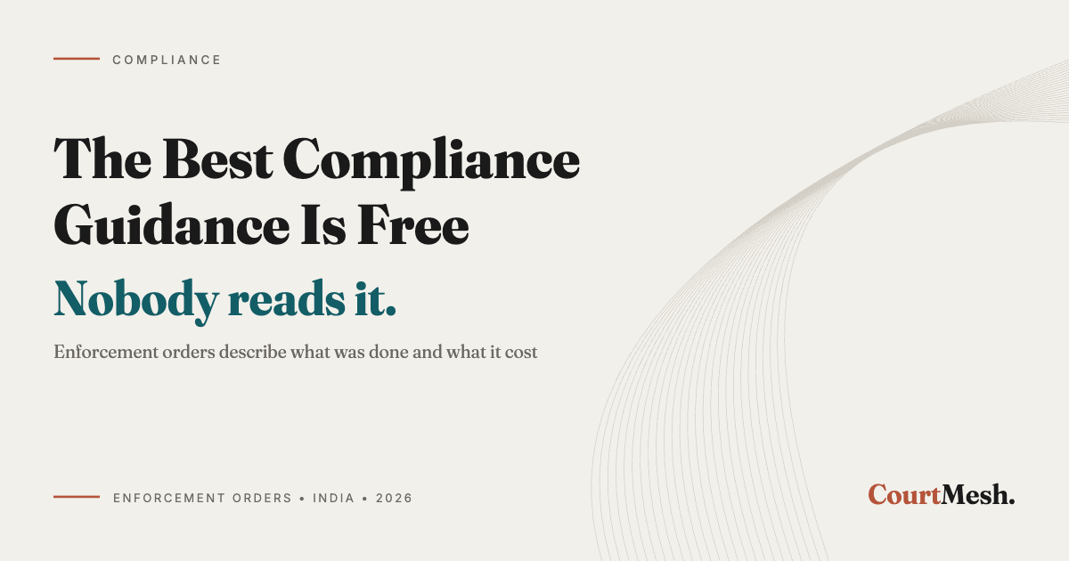 Cover card headed The Best Compliance Guidance Is Free, with the line: nobody reads it