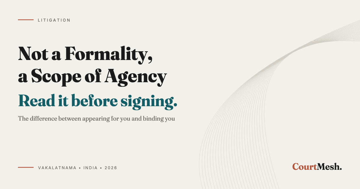 Cover card headed Not a Formality, a Scope of Agency, with the line: read it before signing