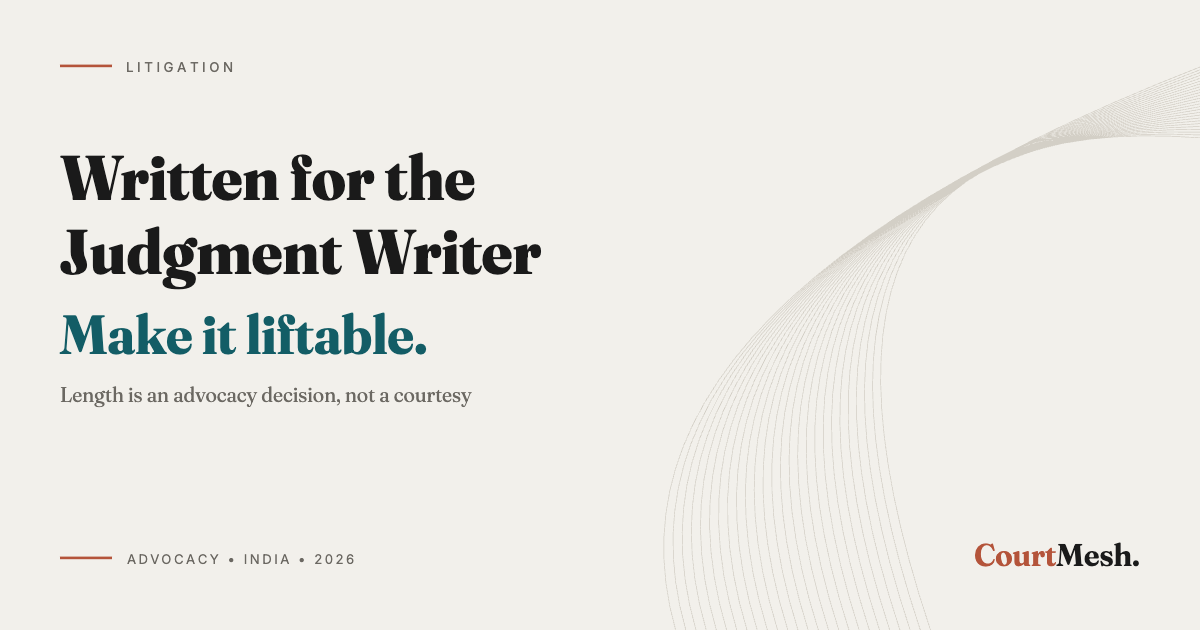 Cover card headed Written for the Judgment Writer, with the line: make it liftable